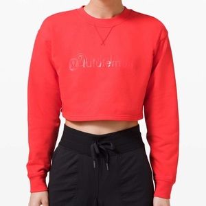 NWT Lululemon All Yours Cropped Crew *Lunar New Year Love Red Size 8